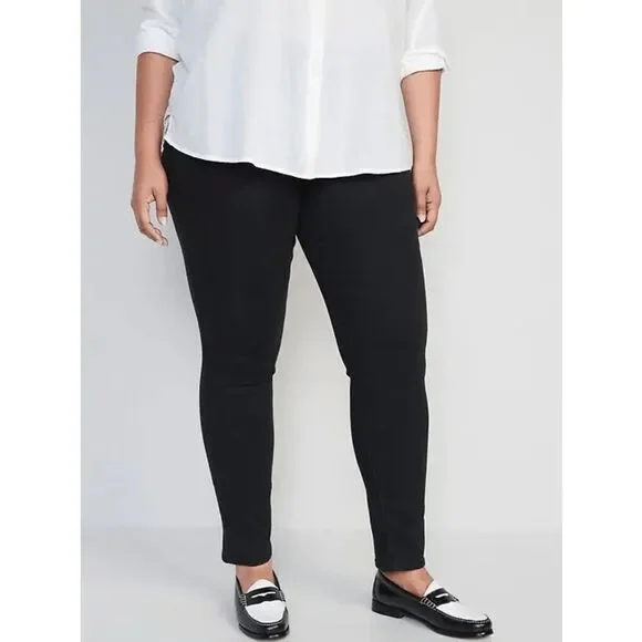 Old Navy Black Stretch Midi Rise Jeggings - Picture 2 of 2